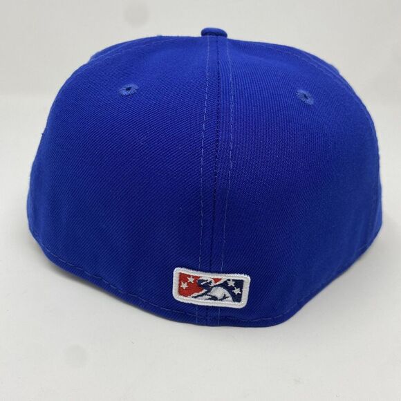 New Era Worcester Red Sox 59FIFTY Size 7 1/2 MiLB Fitted Hat Blue White Rocket - Picture 4 of 8